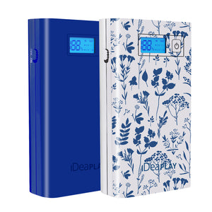 IDEAPLAY Car Charger - 8000mAh 29.6Wh Car Battery Charger - 2 Packs Portable Car Jump Starter (Up to 7L Gas and 5.5L Diesel Engines) - 1000 Amp 12V Battery Charger - Power Bank for Phones - Blue Floral