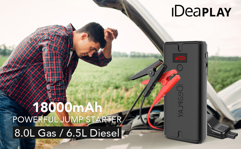 iDeaPLAY Jump Starter and Portable Power Bank Perfect for Road Trips