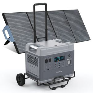 IDEAPLAY SN2200 Portable Power Station with 120W Solar Panel 2000Wh Solar Generator with 6 110V/2200W AC Outlets