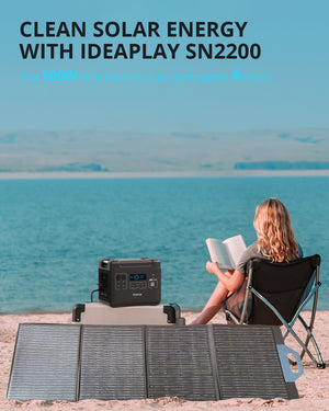 IDEAPLAY SN2200 Portable Power Station  2000Wh Solar Generator  with 6 110V/2200W AC Outlets