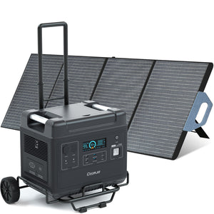 IDEAPLAY SN2200 Portable Power Station with 120W Solar Panel 2000Wh Solar Generator with 6 110V/2200W AC Outlets