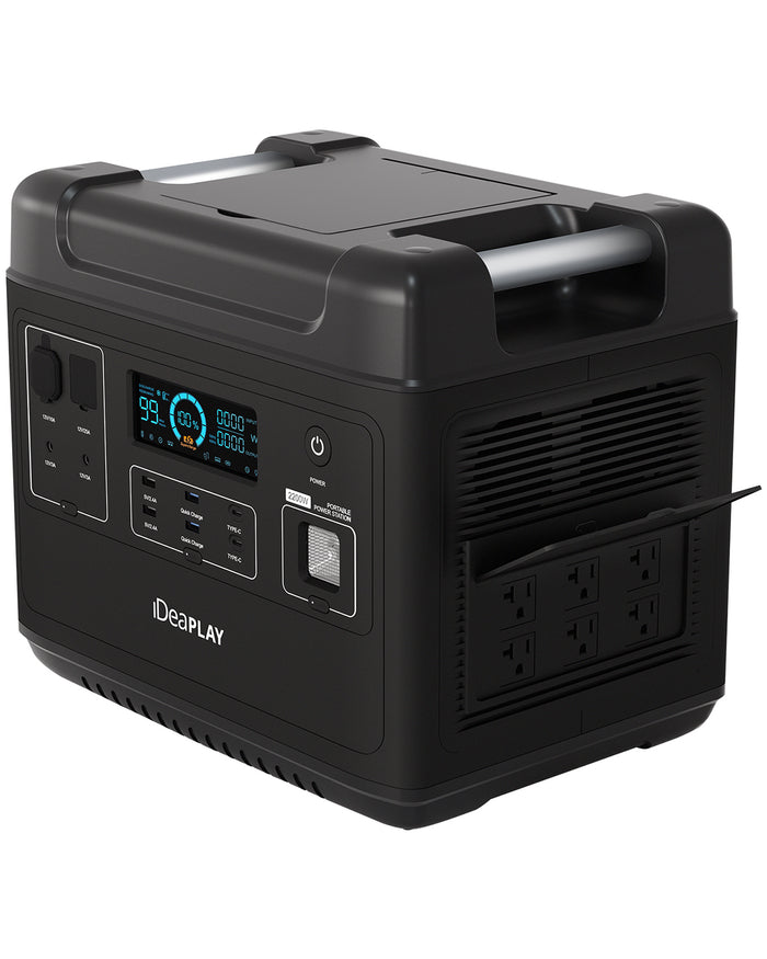 IDEAPLAY SN2200 Portable Power Station - 2000Wh Solar Generator - with 6 110V/2200W AC Outlets