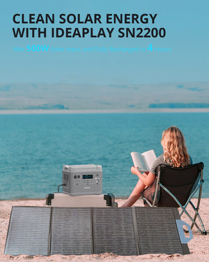 IDEAPLAY SN2200 Portable Power Station  2000Wh Solar Generator  with 6 110V/2200W AC Outlets